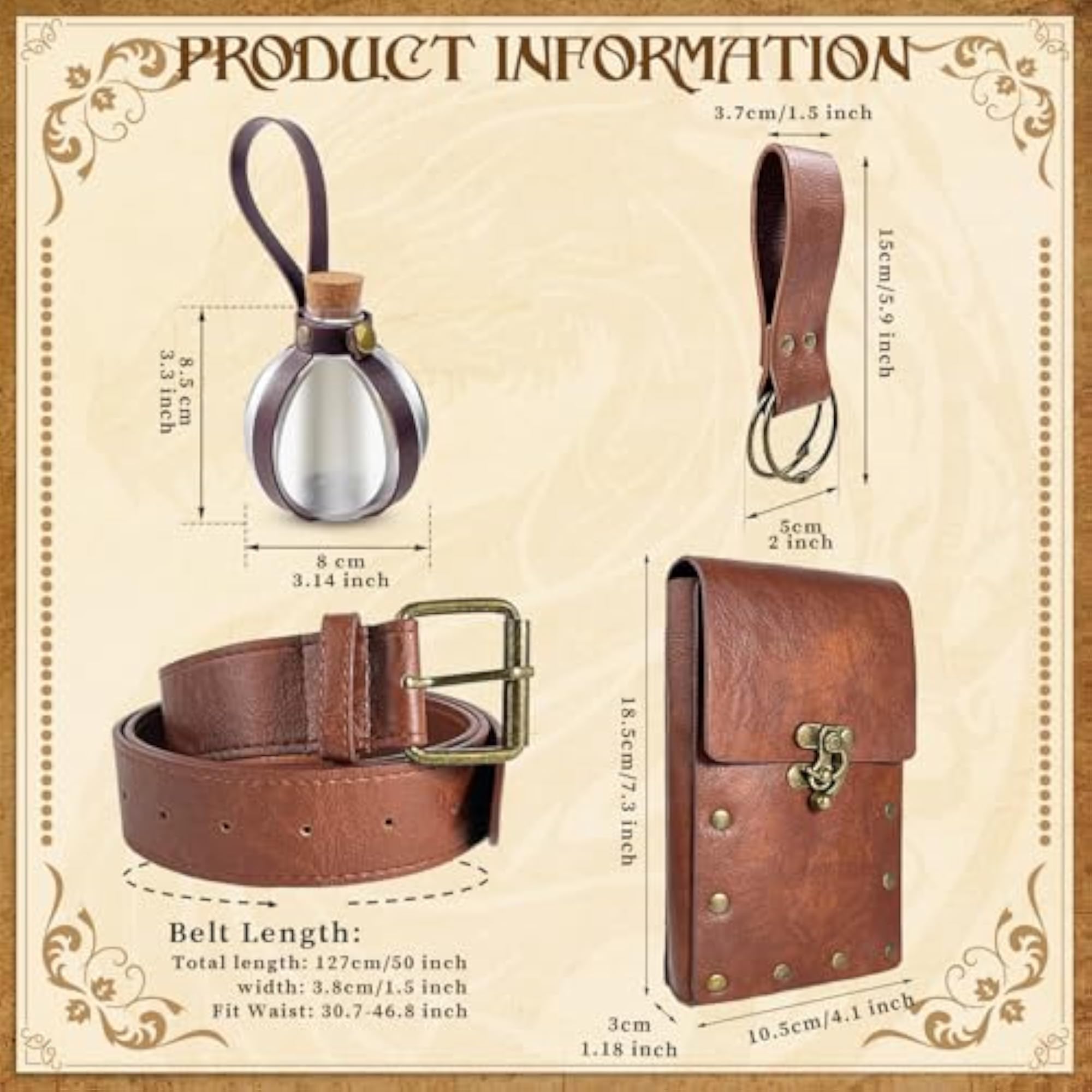 Renaissance Belt Pouch Waist Bag Medieval Bag