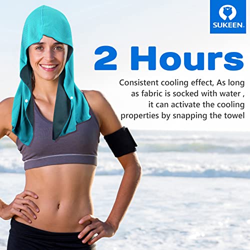 Sukeen Cooling Hoodie Towel, 2 Pack Cooling Towels for Neck and Face Quick Drying Absorbent Cooling Towel Microfiber Towel - Image 2