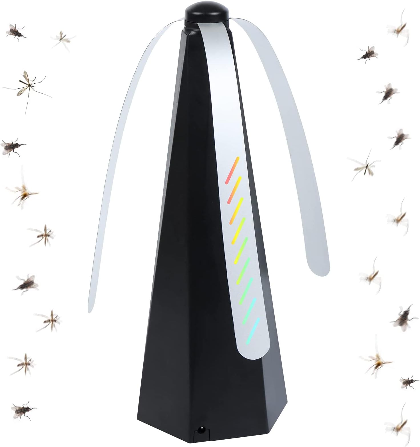 Fly Fan for Dining Table, Outdoor Fly Repeller Insect Repellent Fan Insect Food Protector Portable Usb Diamond Shaped Rechargeable Fan for Indoor Fly Trap Fan Dining Table Patio Fly Repeller (Black)