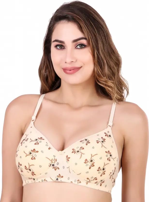 Image of Women's Padded Non-Wired Full Coverage Bra Polycotton Everyday Bra for Comfort & Support(Pack of 3)