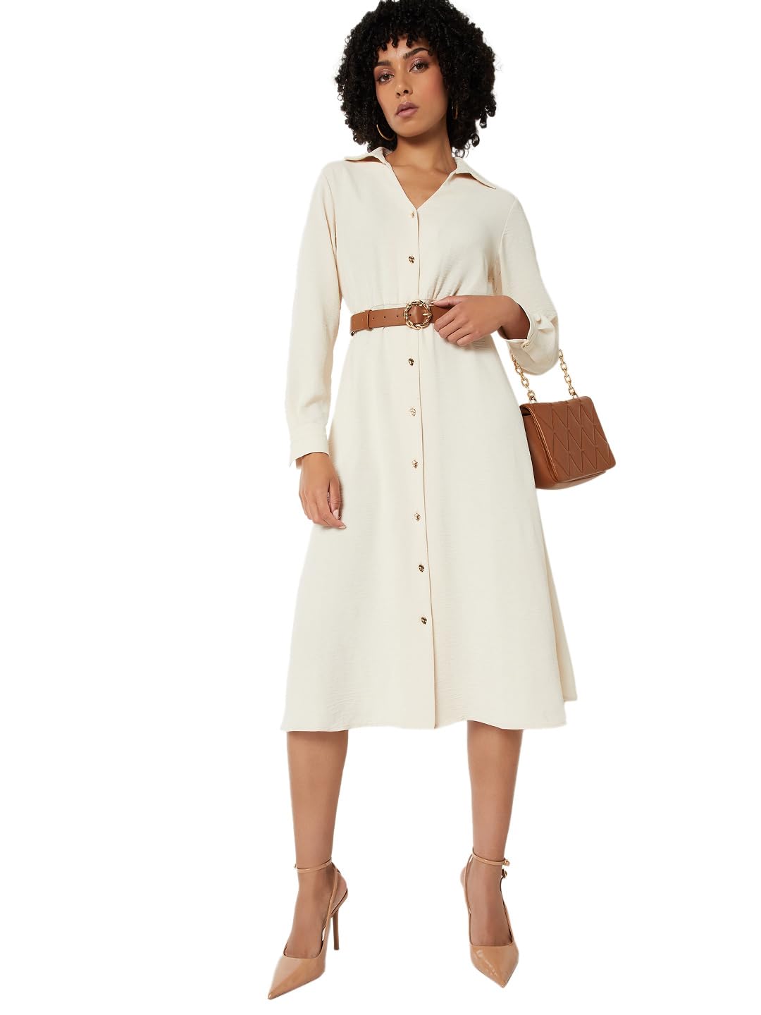 max Plus Size Women Printed Shirt Midi Dress-picture-24