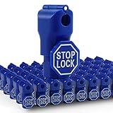 Betertek Peg Hook Locks, Blue 50pcs Hook Stop Lock Anti Theft Peg Locks for Retail Security Display Hook Lock Magnetic Stop Locks for Slatwall and Pegboard Hooks
