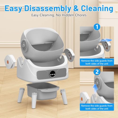 DuckSky Automatic Litter Box, Open-Top Self Cleaning Cat Litter Box for Multiple Cats, Large Capacity Robot, APP Control, Safety Protection,1 Odor Eliminator, 2 Rolls Litter Liner Bags, - Image 3