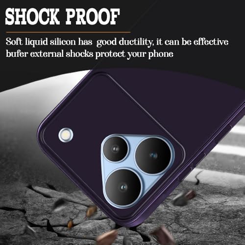 Image of Back Cover for Realme P4 5G | Full Camera Protection | Premium Liquid Silicon Case | Flexible Bumper Case for Realme P4 5G (Dark Purple)