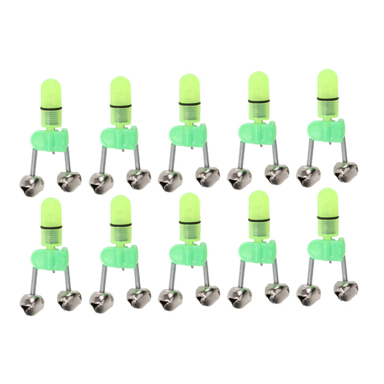 GOOHOCHY Fishing Rod Bells 10pcs Led Fishing Alert Bells Clip-on Rod Night Essential