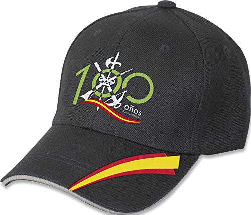 Tiendas LGP  Barbaric  Gorra Bordada 100 Años Aniversario de la Legión Española, Talla única. con Presilla de adaptación, Color Negro