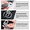 Bottle Opener Keyring, Quick Release Keyring for Men, Multifunctional key organiser keyring with Parcel Cutter, Fingertip Gyro Keychain Spinner 360° Bearing, Secure Key Attachment to Bag, Purse & Belt #2