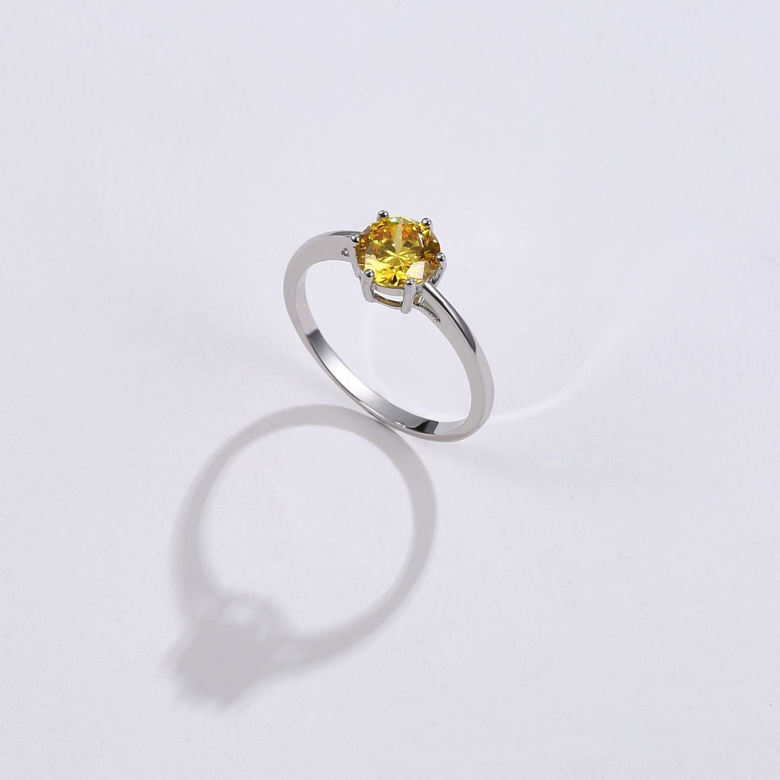 WXKAGF Versprechensringe für die Beste Freundin, zierliche 925er-Ringe für Frauen, Solitär, sechs Zinken, mit Zirkonia