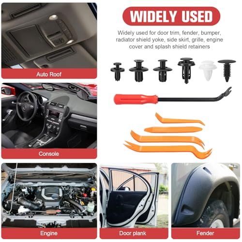 Bczhieulw Clips grapas coche - 6 tipos diferentes de clips del panel de la puerta y clips de plástico de moldura del parachoques universal, conjunto de 105 piezas - imagen 7