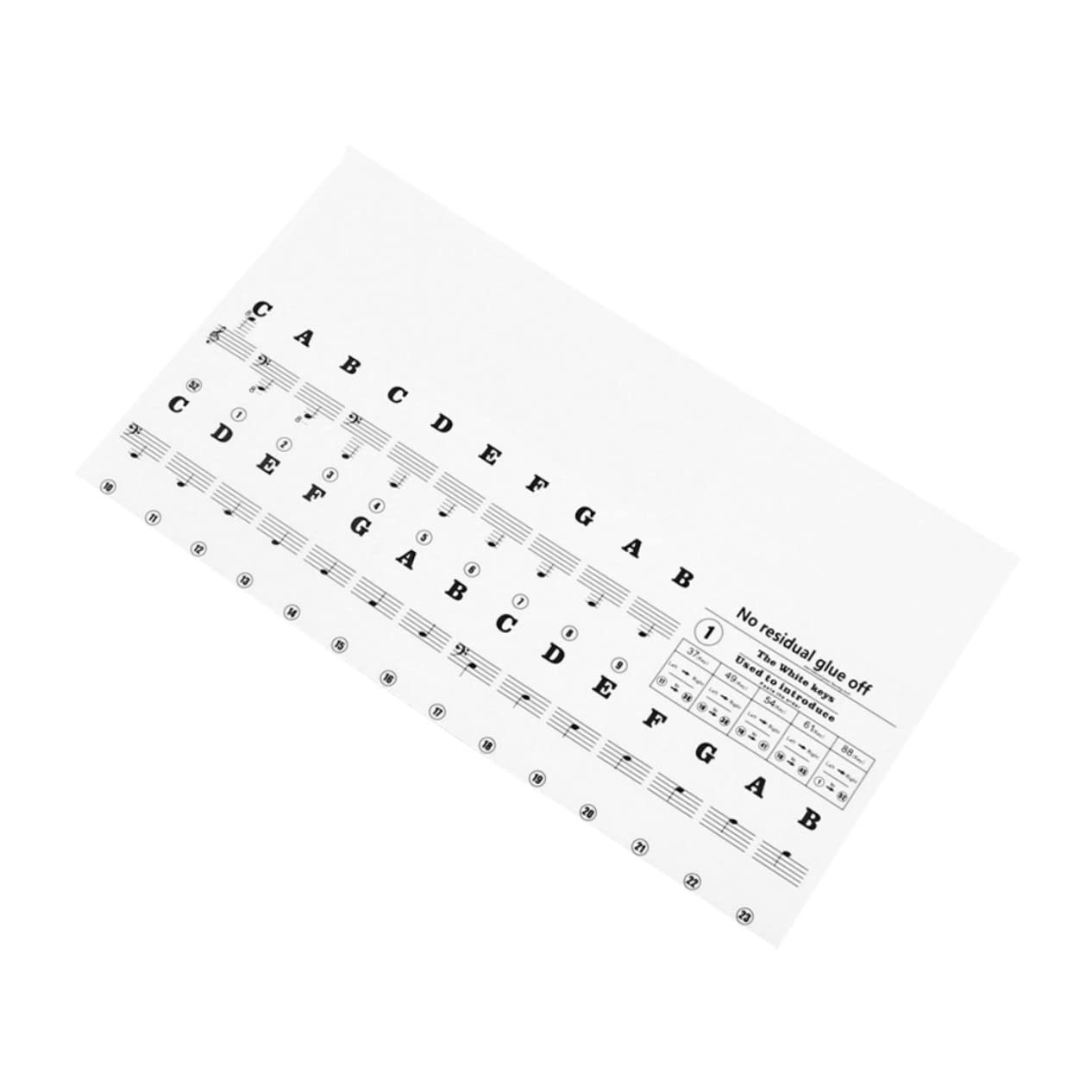 HEMOTON Piano Keyboard Stickers for 37/49/54/61/88 Key Sturdy Removable Piano Stickers Instruction for Boys and Girls