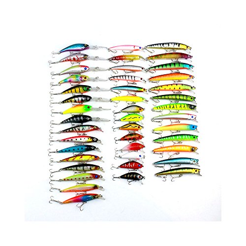 LENPABY 43pcs Mixed Fishing Lure Set isca Artificial Fishing kit Minnow Fishing Wobblers 43 Colors Crankbait Hard Fishing Tackle