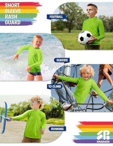 Image of Boys Rash Guard Swim Shirts Long Sleeve UPF 50+ Swimwear Toddler Kids Sun Protection SPF Water Surfing Swimming Shirts 0-16Y