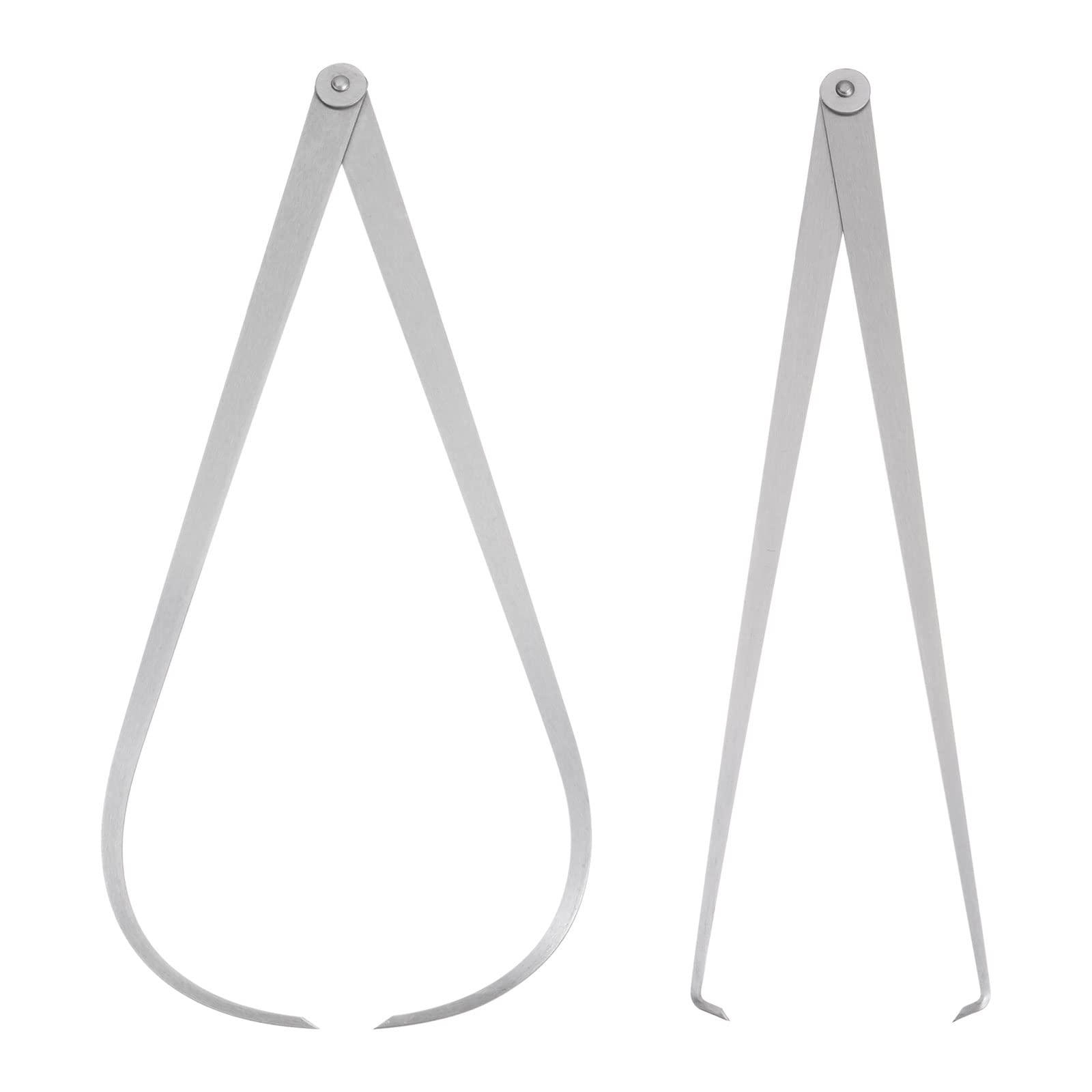QUARKZMAN 2 Pezzi Calibro Fisso Interno/Esterno 600mm 24 Pollici Acciaio Per Utensili Giunto A Frizione Fisso Strumento Di Misurazione Interna Per Intagli Modellazione Scultura Argento