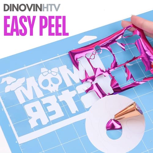 Image of PINK FOIL | HTV Vinyl Rolls | Heat Transfer Vinyl | 20inch x 80inch | PU for Shirts | Metallic Finish | Soft Touch | Stretchable | Iron on Vinyl for Cricut & Cameo | Easy to Cut & Weed