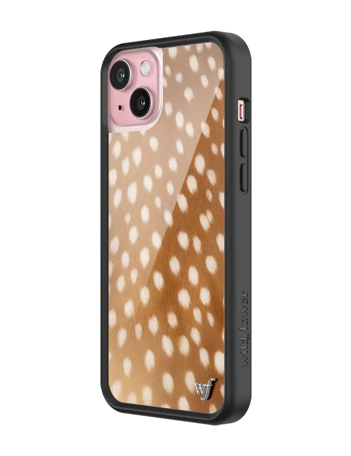 Wildflower Fundas compatibles con iPhone 15 Plus | Protector negro protector, prueba de caída de 6.5 pies, propiedad de mujeres, pequeñas empresas | Ciervo cervatillo