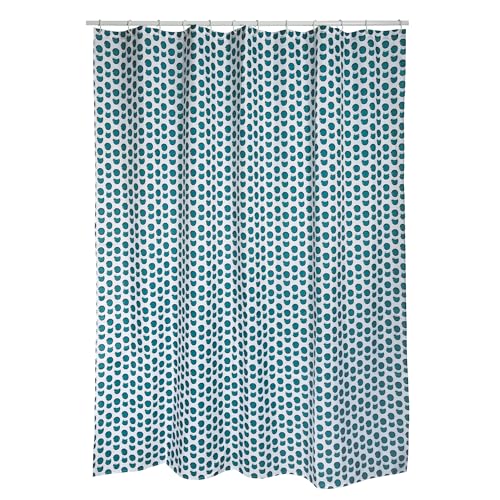 Spirella Schimmel Duschvorhang-Anti-Bakteriell, waschbar, wasserdicht, Polyester, „Deep Forest“ 180x200cm Weiß Grün, Blue, 180 x 200 cm