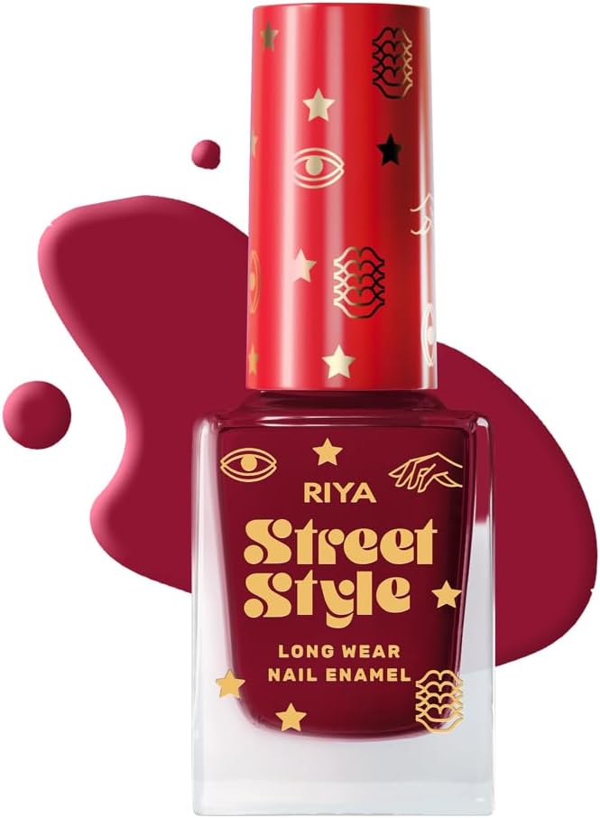Street Style Long Wear, Quick Drying, Glossy Finish, 7-Free Formula, Nail Enamel, 100% Vegan & Cruelty Free, Shade SS 104, Rose Wood, 12 ML