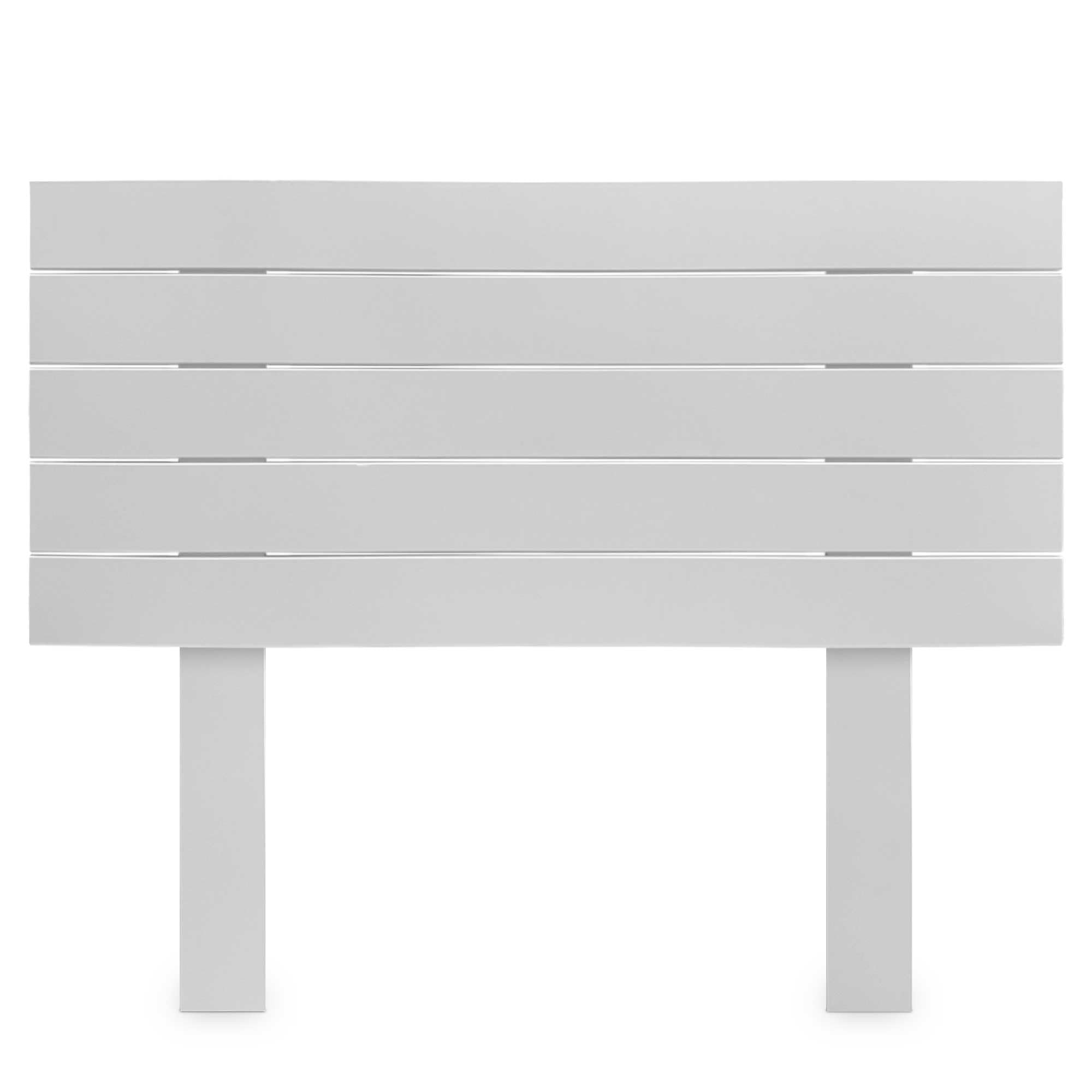 DHOME Cabecero de Madera reciclada DM con Patas Estilo Palet Horizontal Cama Palets Herrajes incluidos (105cm, Blanco Sólido)