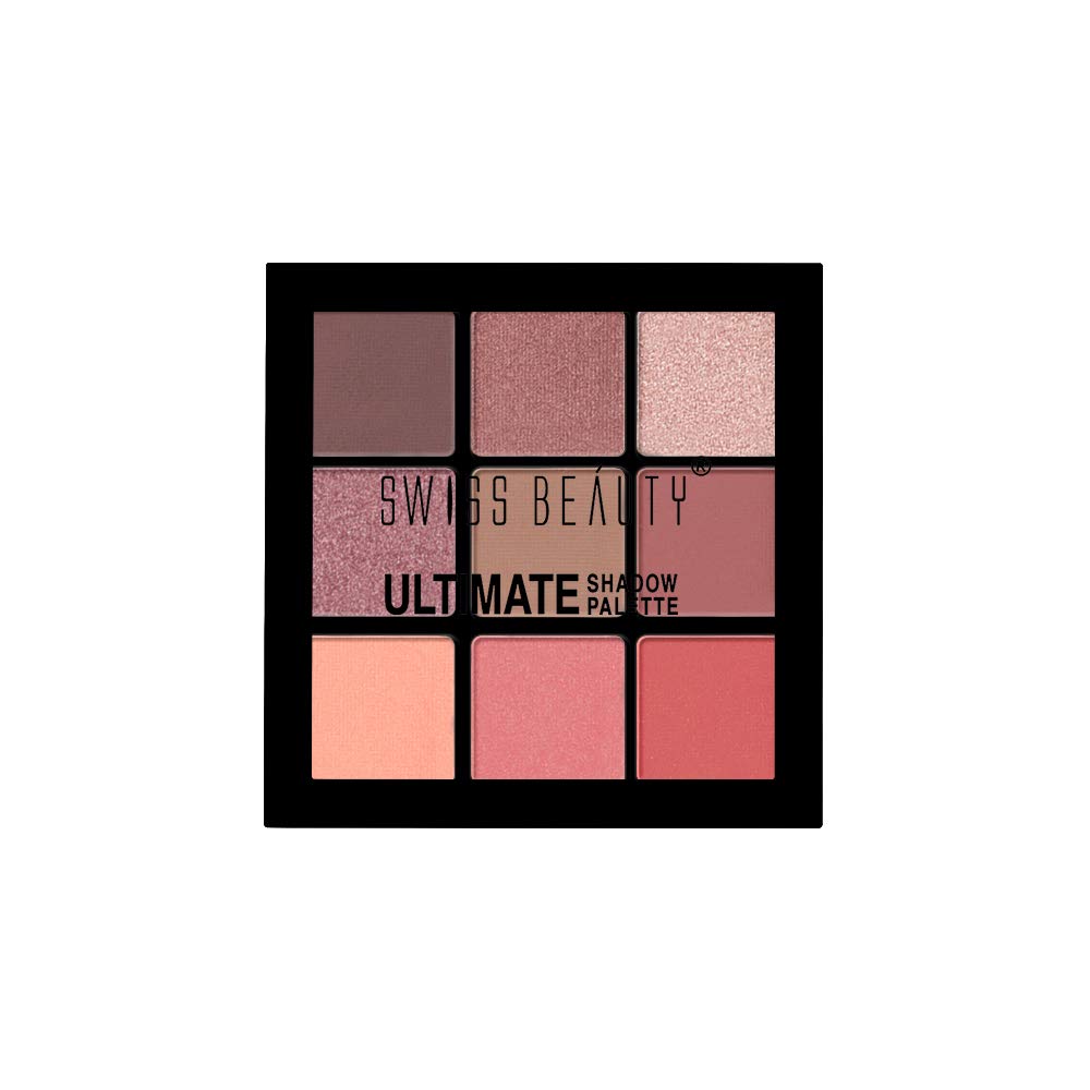 Swiss Beauty Ultimate 9 Pigmented Colors Metallic Finish Eyeshadow Palette, Multicolor - 02, 6g & Ultimate 9 Pigmented Colors Semi-Matte Finish Eyeshadow Palette, Multicolor - 05, 6g 1