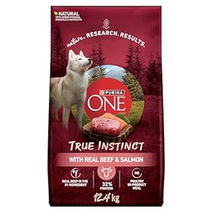Purina ONE True Instinct High Protein Dry Dog Food, Beef & Salmon – 12.4 kg Bag