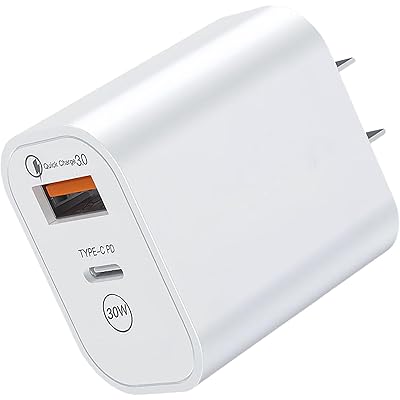 30W PD急速充電器 2ポート ACアダプター Type-C & USB-A対応 USB-C電源アダプタ (PSE認証/30W PD3.0対応/2ポート同時充 …