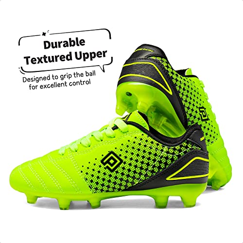 Dream Pairs Unisex-Child Outdoor Football Soccer Cleats Shoes, Neon/Green/Black - 6 Big Kid (Superflight-1K) #TOP5