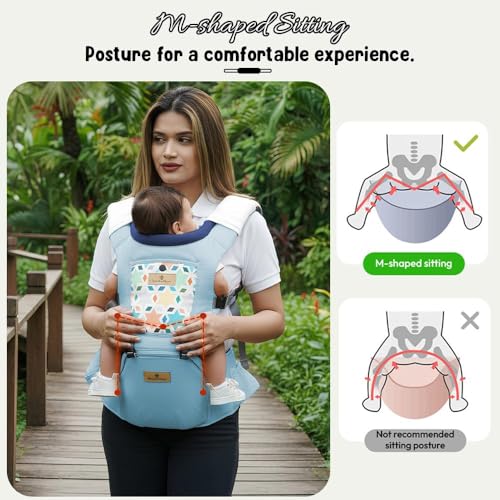 Image of StarAndDaisy 4 in 1 Baby Carrier for 0 to 3 Year Baby with Soft Cushion Hip Seat, Kangaroo Bag for Baby with 2 Storage Pockets, 4 Carry Positions | Baby Carry Bags