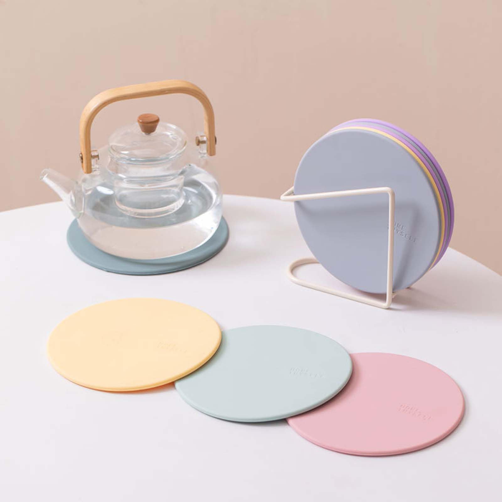 Dessous de Plat en Silicone avec Support de Rangement,