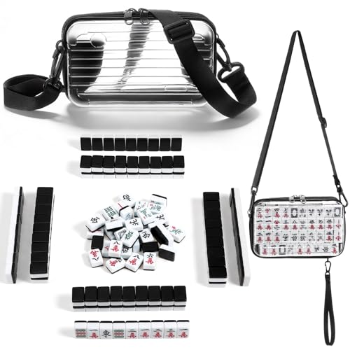 Mahjong portable complet de 144 tuiles évitant l'encombrement en vacances