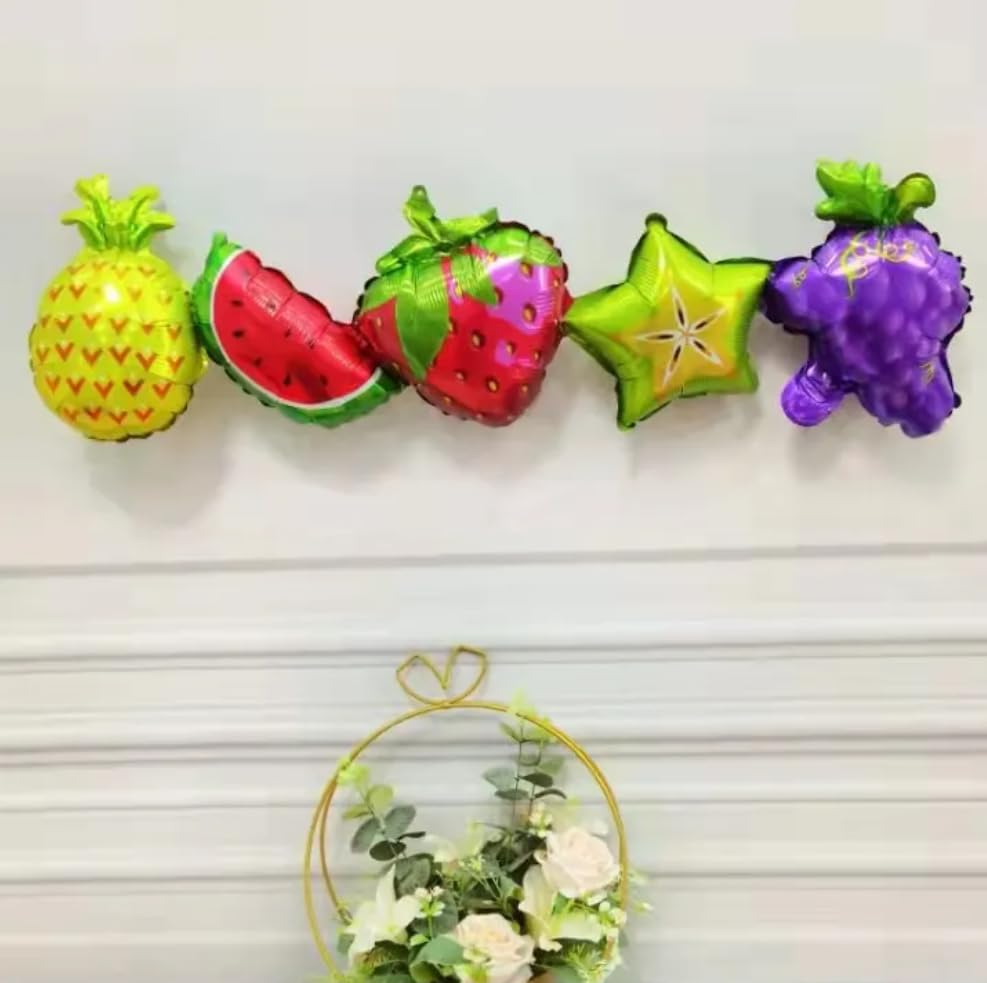 Image of Atpata Funky Cojoined Fruit Theme Foil Balloons for Tutti Fruity /Twotti Fruity Summer Aloha Fruits theme Birthday Party Decoration