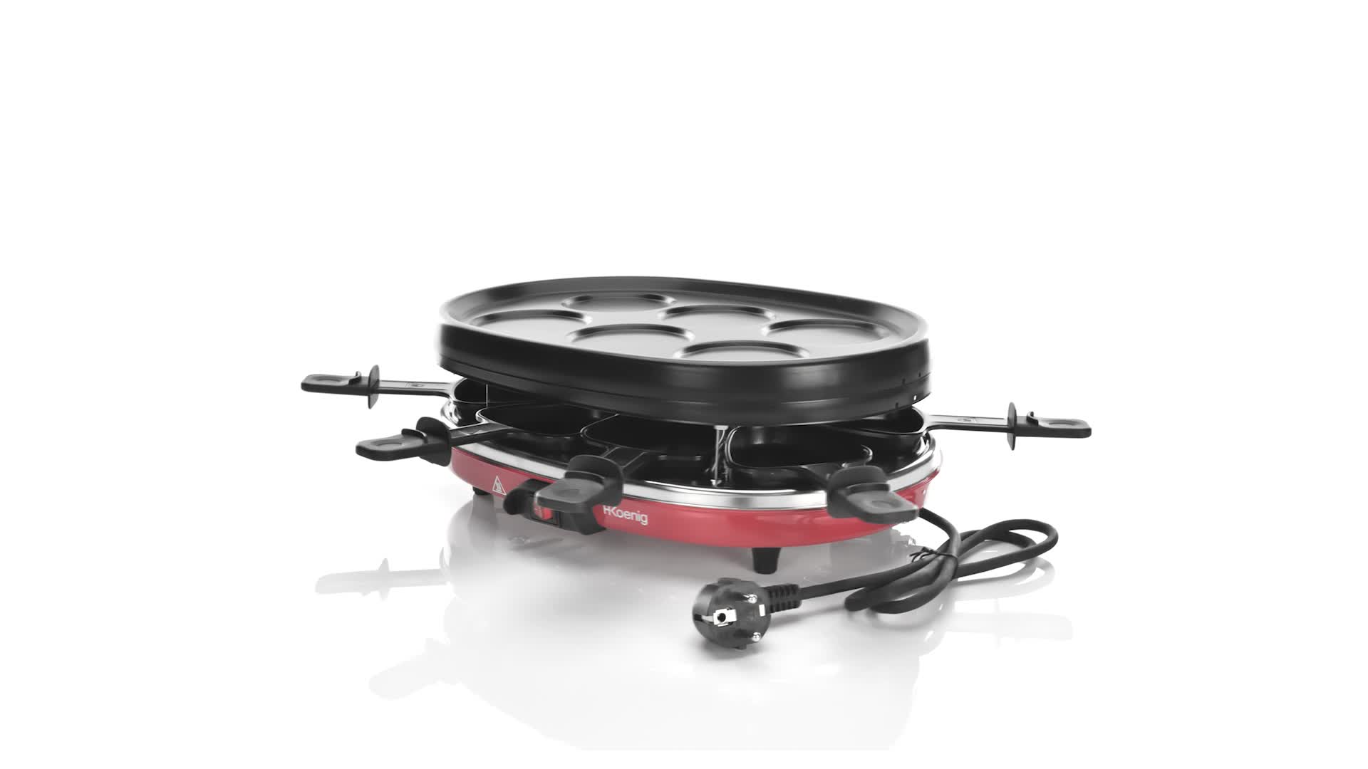 H.KOENIG Appareil 4 en 1 : Raclette/Pierre à cuire/Crêpière/Grill RP412, 8 personnes pas cher H.KOENIG Appareil 4 en 1 : Raclette/Pierre à cuire/Crêpière/Grill RP412, 8 personnes pas cher