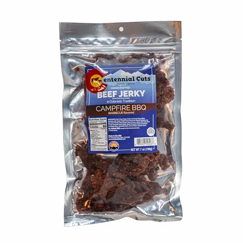 Image of Centennial Cuts Beef Jerky - Campfire BBQ - High Protein, Classic Sweet & Smoky Flavor - 7 oz Snack