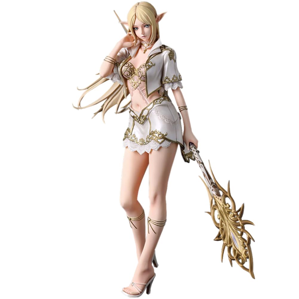 Anjinguang Original Figure Illustration Anime Elf PVC Anime Girl Figure White Elf Figure Statue Desktop Display Ornament 24cm
