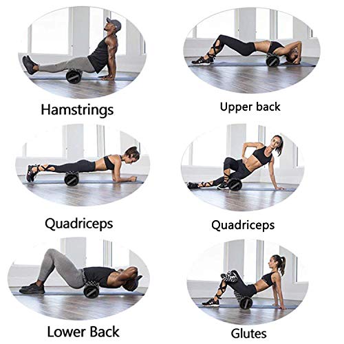 VLOXO Foam Roller Collapsible High Intensity,Foam Back Roller for Back Stretching Pain, Yoga Roll Foam Flexibility and Physical Therapy for Muscle Recovery(Black) - Thumbnail 2