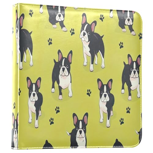 Álbum de Fotos DIY Adhesivo Scrapbook Álbum Lindo Bulldog 3 Anillos Encuadernadores Álbum de Fotos 40 Páginas 8x10 para Memorias miniatura 1