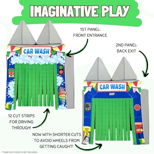 Image of Couch Swag Play Panel for Childrens Foam Sofa Kids Couch (Car Wash)