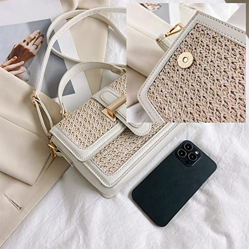 Owgsee Straw Crossbody Bags For Women, Summer Straw Purses And Handbags Shoulder Clutch Bag For Vacation (Beige) #TOP6