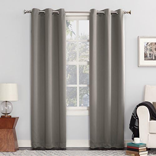 Sun Zero Easton Energy Saving Blackout Grommet Curtain Panel, 40" x 84", Gray