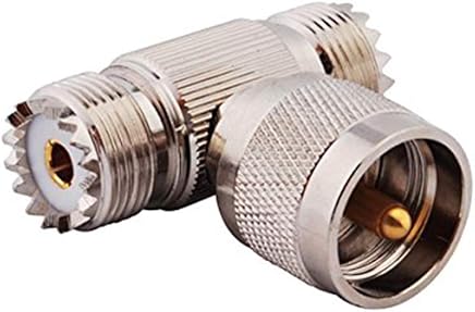 Bomcomi 1 / 2pcs UHF Masculino Adaptador Dual Mujer T RF Splitter Conector Macho y Hembra convertidor