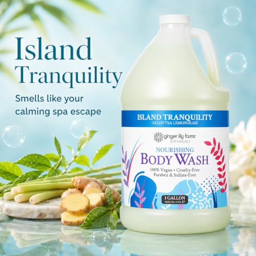 Image of Ginger Lily Farms 1 gal Nourishing Body Wash, Green Tea Lemongrass Scent