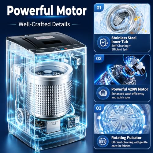 Image of Winado 28LBS Full Automatic Portable Washing Machine with Drain Pump
