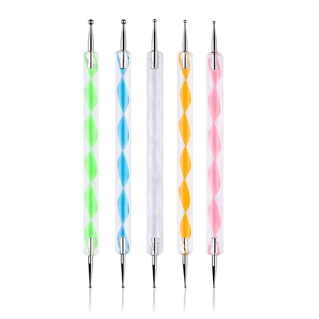 SWASCO Mandala Dotting Tools for Painting, Rock Paint Kits, Nail Art, Polymer Clay | DIY Supplies with Ball Stylus Dot Pen | Metal Modelling Ball (5 PCS)
