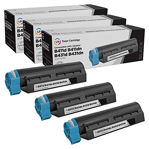 LD Compatible Toner Cartridge Replacement for Okidata 44574701 (Black, 3-Pack) Compatible with MB Series MB461 MFP, MB471, MB471W, OKI B Series B411d, B411dn, B431d, B431dn