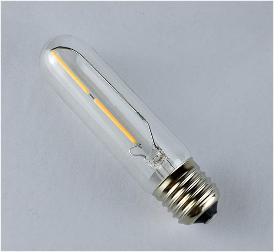 T10 Tubular LED Bulbs, 20W Incandescent Equivalent, Dimmable 2W Warm White 2700K Light, E26 Base, 5.25 Inch Edison Style Tube Bulbs Clear Glass 300 Lumen CRI>90+, 8-Pack