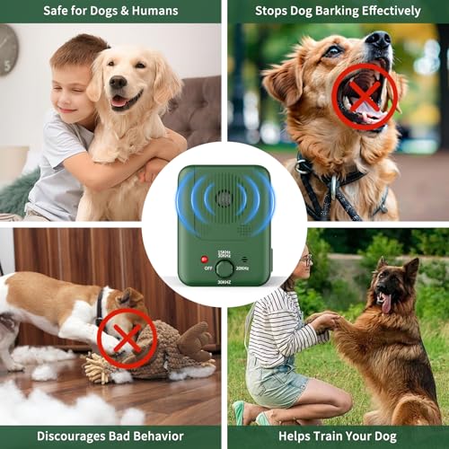 Anti Bell Gerät Hunde, 3 Modi Antibell Ultraschall Gerät, 33 Fuß Stopp Hundebell Gerät, IPX4 Wasserdichtes Anti-Bell-Mittel für Hunde das Training Großer Kleiner Hunde im Freien Innenbereich Antibell
