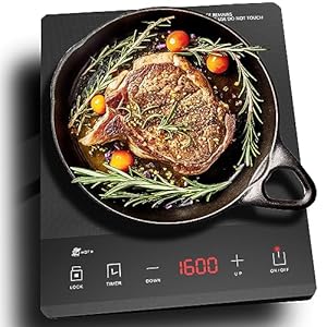 PAYISHO 1600W Electric Hot plate Single Burner Portable Induction Cooktop for Cooking Infrared Burner Induction Cooker,24H Timer Child Safety Lock,Surface Compatible for All Cookware