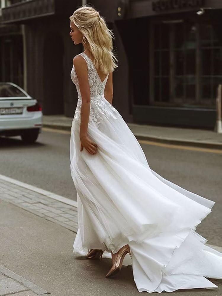 Women's Lace Mermaid Wedding Dresses for Bride 2026 Sleeveless Beach Bohe Wedding Bridal Gowns YHW100-