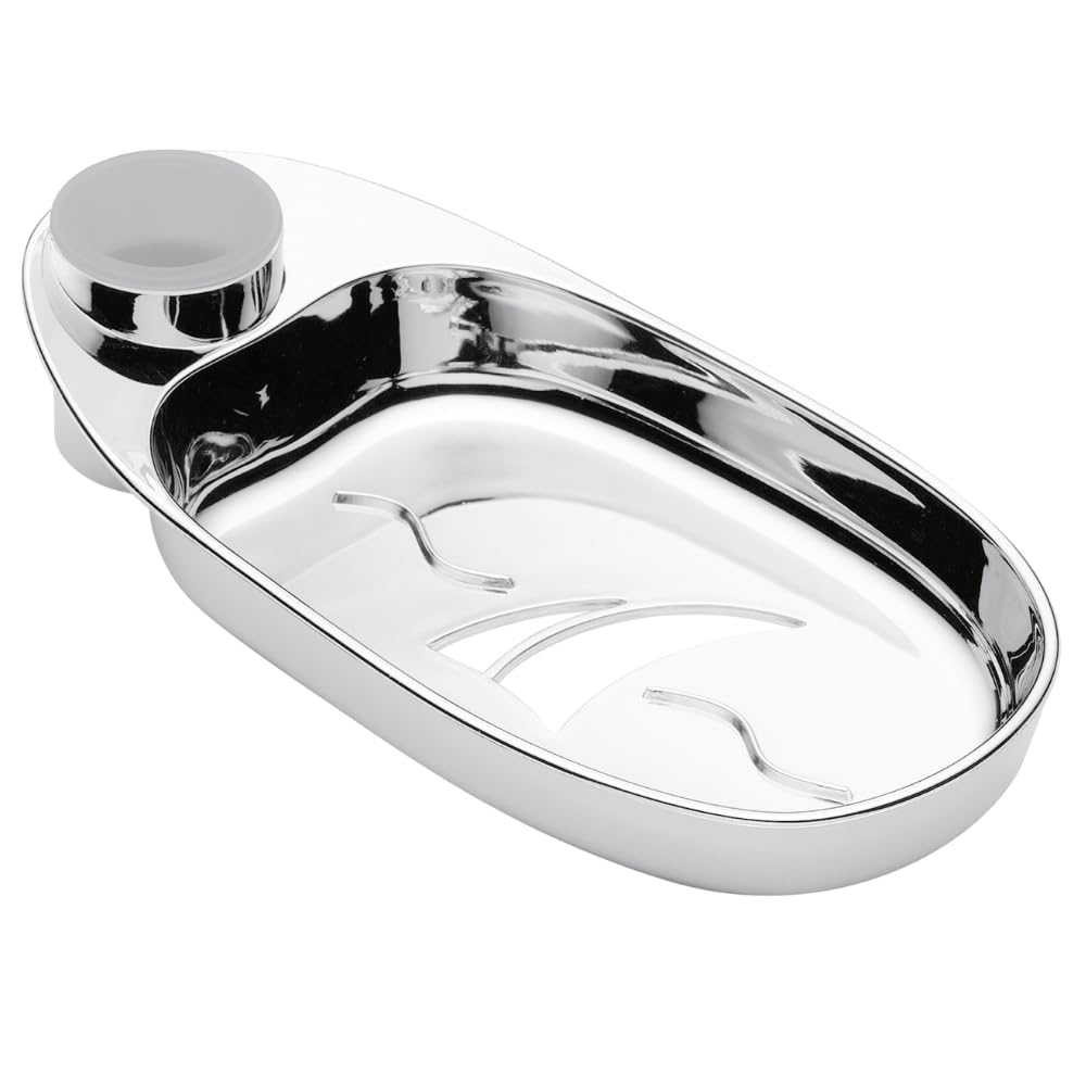 Schläfer 2817023 | "Sail Soap Dish Chrome for Shower Rail with Pipe Diameter 18, Diameter 22 and Diameter 25 mm for Shower Rail, Easy Assembly without Tools, for Shower Wall Bars