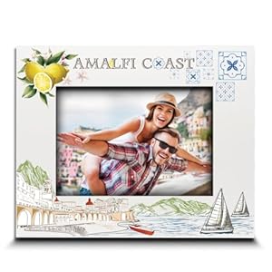 BELLA BUSTA - Amalfiküste Italien Themen-Bilderrahmen Abenteuer, Reisen, Hochzeit, Jahrestag, Flitterwochen, Urlaub in Amalfiküste, UV-Druck, Stadtsymbole, Design-Set (12,7 x 17,8 cm horizontal)