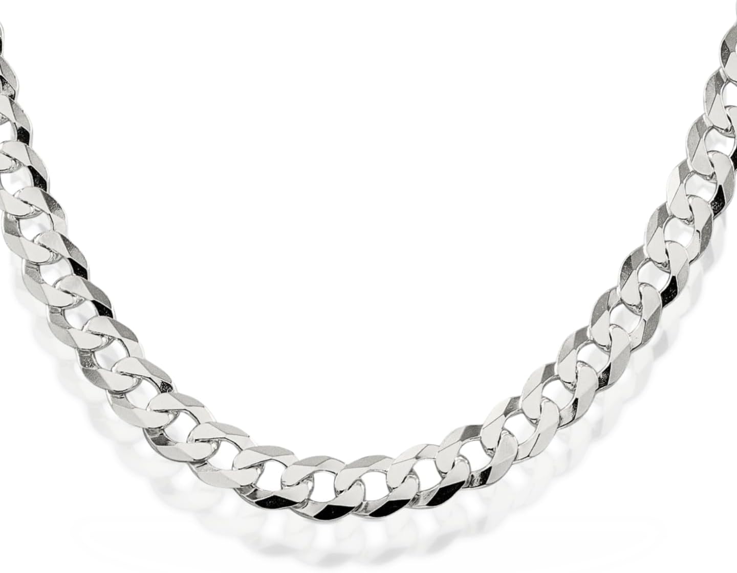 IceCarats 925 Sterling Silver 8.5mm Chunky Flat Curb Chain Necklace Polished